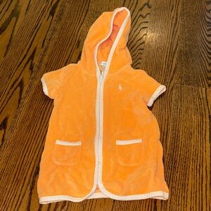 Ralph Lauren Baby Tanegrine Orange Hooded Terry Cover up